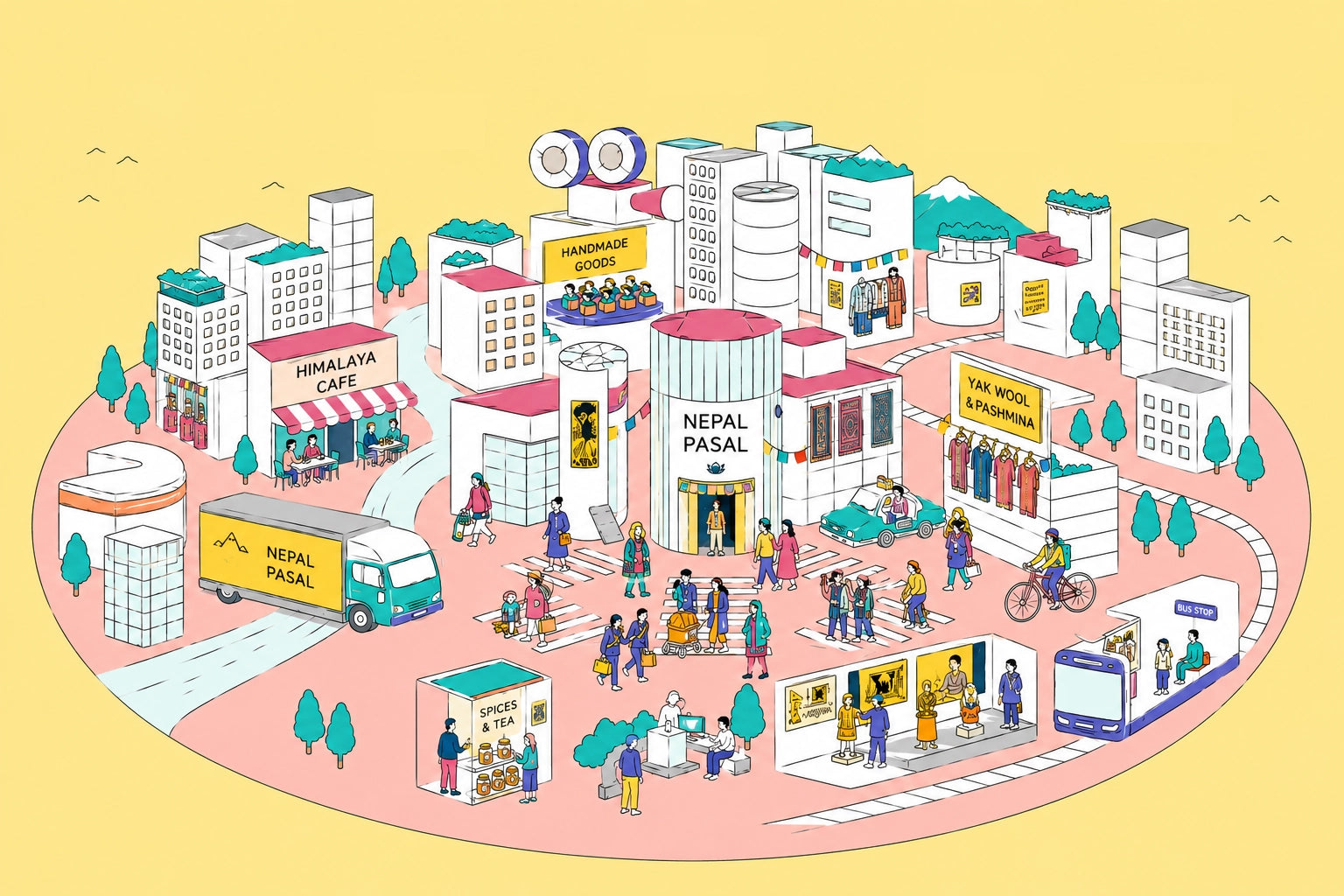 Nepalpasal market illustration